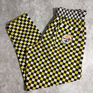 Designs by PST Pittsburgh Steelers Checkered Pants Yellow Black White Large